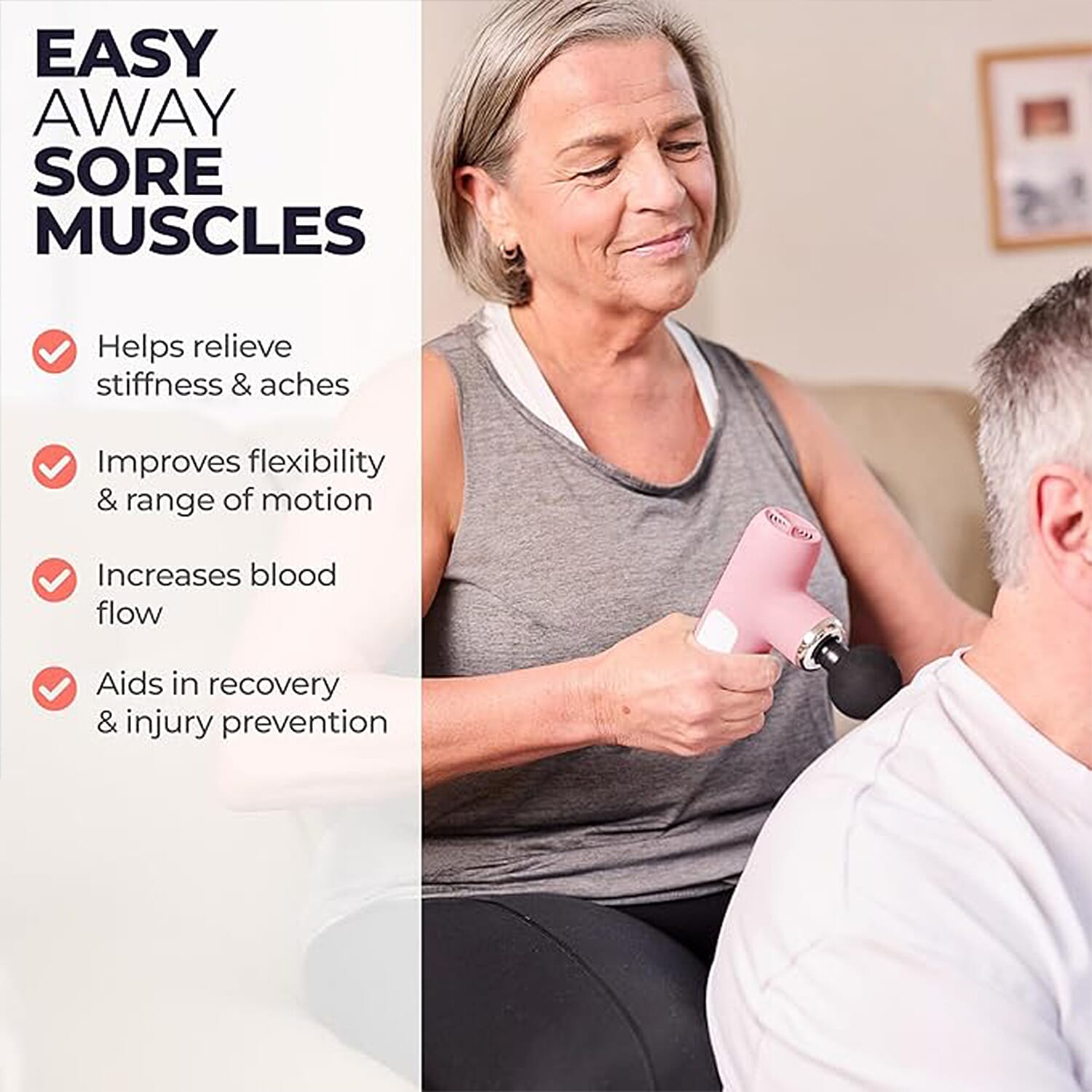 MightyMitts Portable Massage Gun for Deep Tissue Muscle Recovery with 4 Heads and 6 Speeds 8282770 2