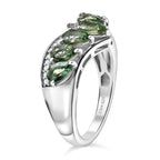 D'Joy Natural Green Apatite & White Zircon Half Eternity Band Ring in Platinum Overlay Sterling Silver 1.85 Ct._8282774_3