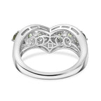 D'Joy Natural Green Apatite & White Zircon Half Eternity Band Ring in Platinum Overlay Sterling Silver 1.85 Ct._8282774_4