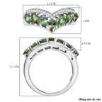 D'Joy Natural Green Apatite & White Zircon Half Eternity Band Ring in Platinum Overlay Sterling Silver 1.85 Ct._8282774_5