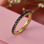 D'Joy Black Diamond Band Ring in 18K Vermeil Yellow Gold Plated Sterling Silver 1.11 Ct._8282805_1
