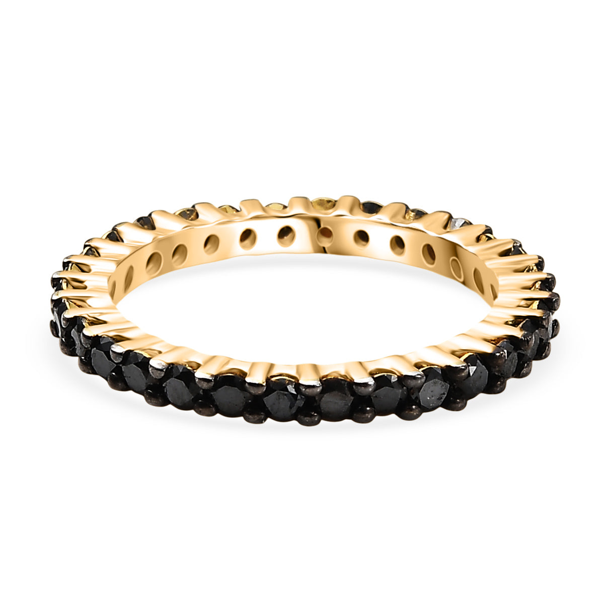 D'Joy Black Diamond Band Ring in 18K Vermeil Yellow Gold Plated Sterling Silver 1.11 Ct. 8282805 5