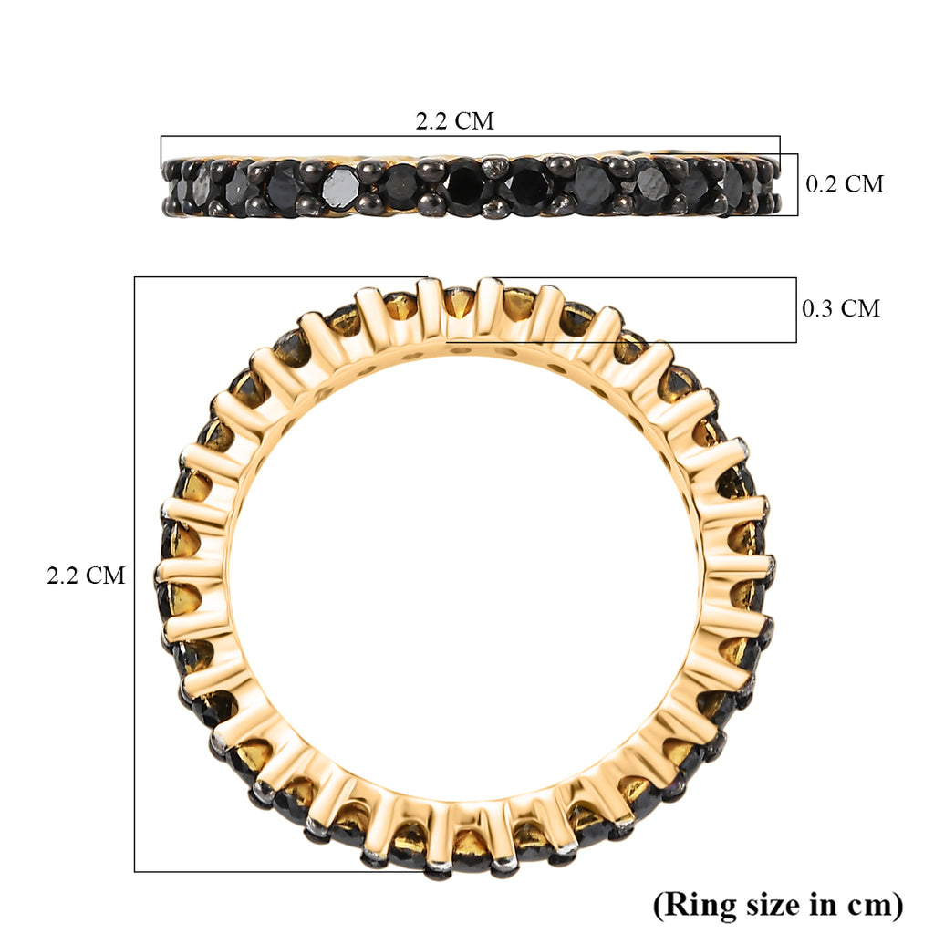 D'Joy Black Diamond Band Ring in 18K Vermeil Yellow Gold Plated Sterling Silver 1.11 Ct._8282805_5