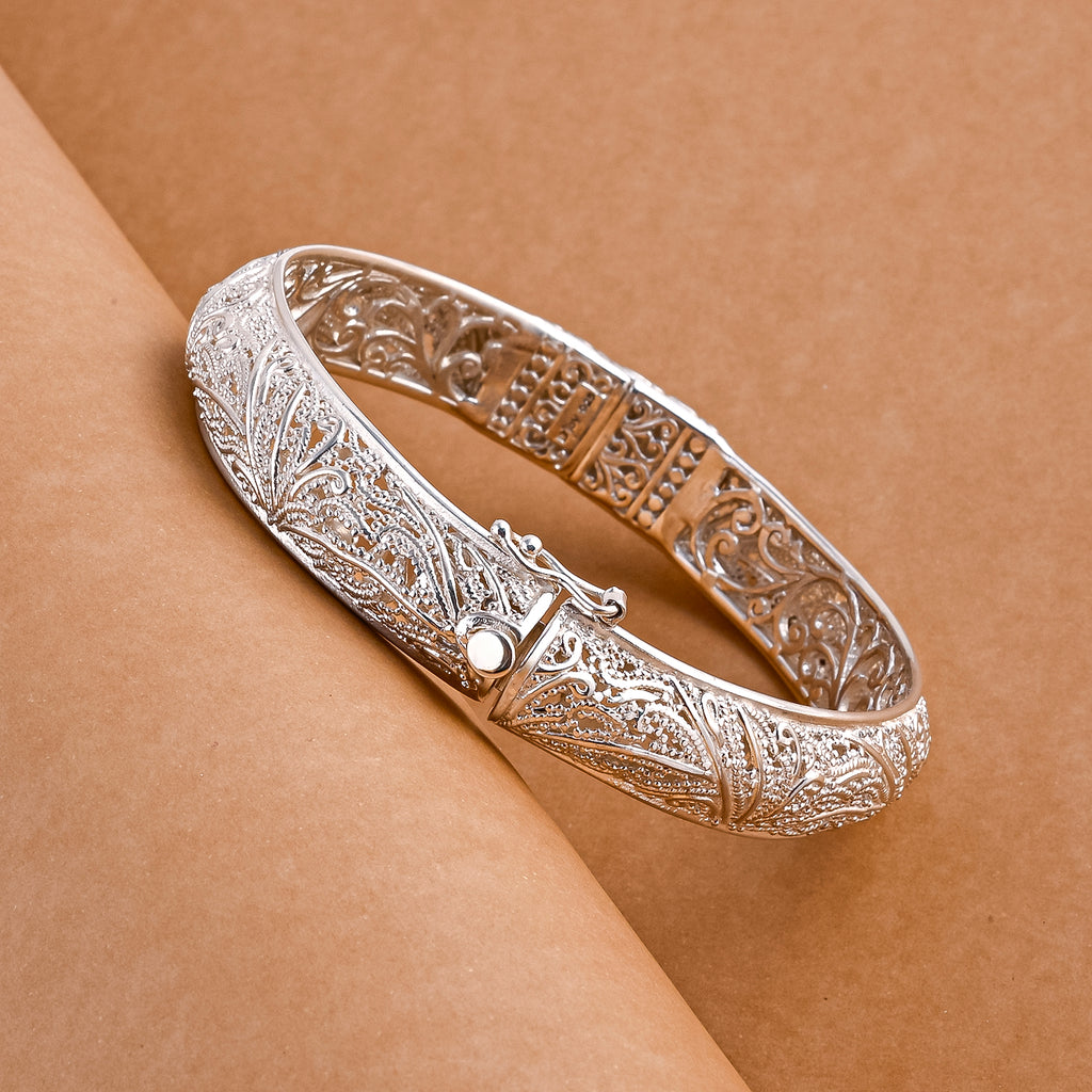 Royal Bali Collection - D'Joy Sterling Silver Bangle (Size - 7.5), Silver Wt. 34.62 Gms_8282879_1