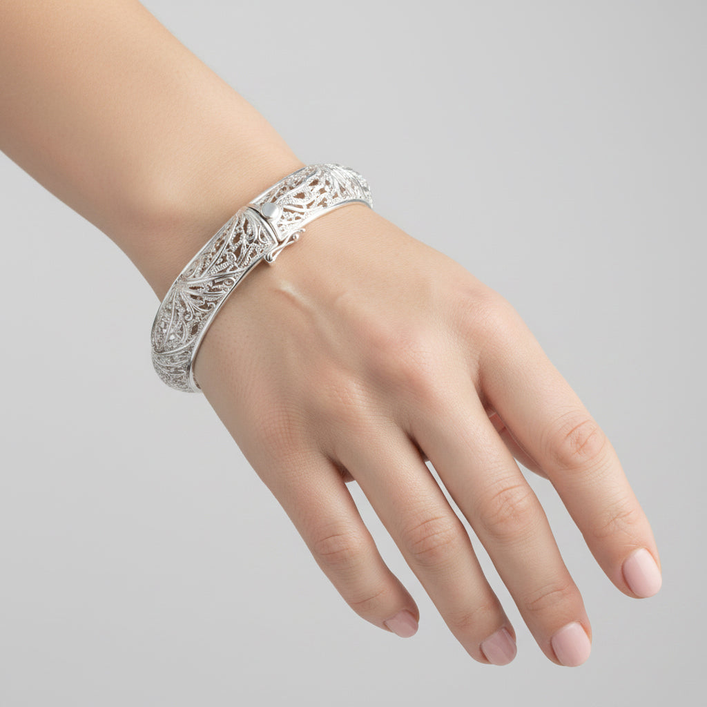 D'Joy Sterling Silver Bangle (Size - 7.5), Silver Wt. 34.62 Gms 8282879 3