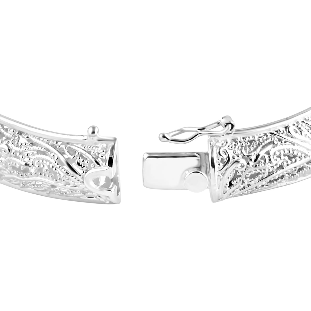 D'Joy Sterling Silver Bangle (Size - 7.5), Silver Wt. 34.62 Gms 8282879 7