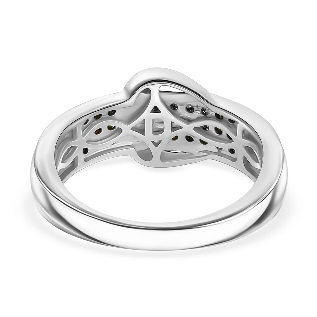 D'Joy Black Diamond Buckle Ring in Rhodium Overlay Sterling Silver 0.50 Ct._8282989_4