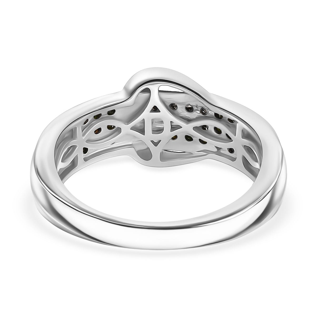 D'Joy Black Diamond Buckle Ring in Rhodium Overlay Sterling Silver 0.50 Ct. V32524264 5