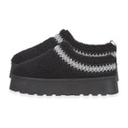 Emma Panda Embroidered Trim Platform Sherpa Boots (Size 4) - Black_8283059_1