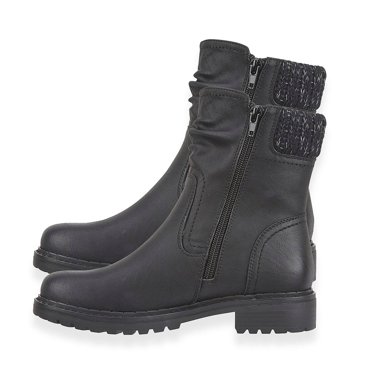 Emma Copenhagen Faux Suede Ankle Boots With Knit Cuff (Size 4) - Black 8283088 5