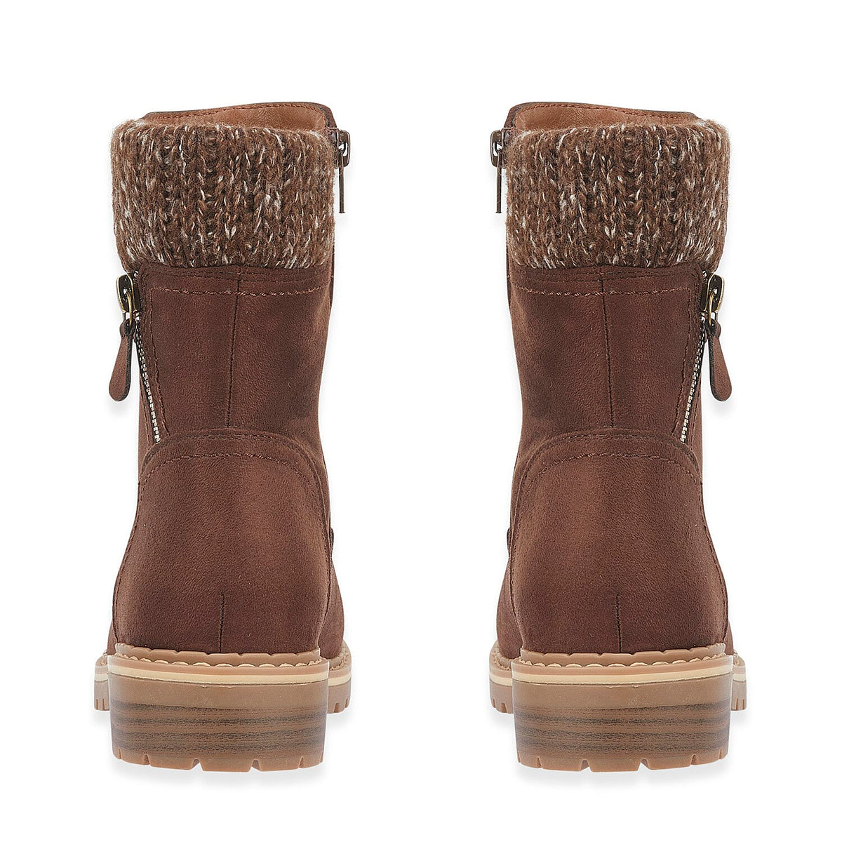 Emma Copenhagen Faux Suede Ankle Boots With Knit Cuff (Size 4) - Brown V32611415 6