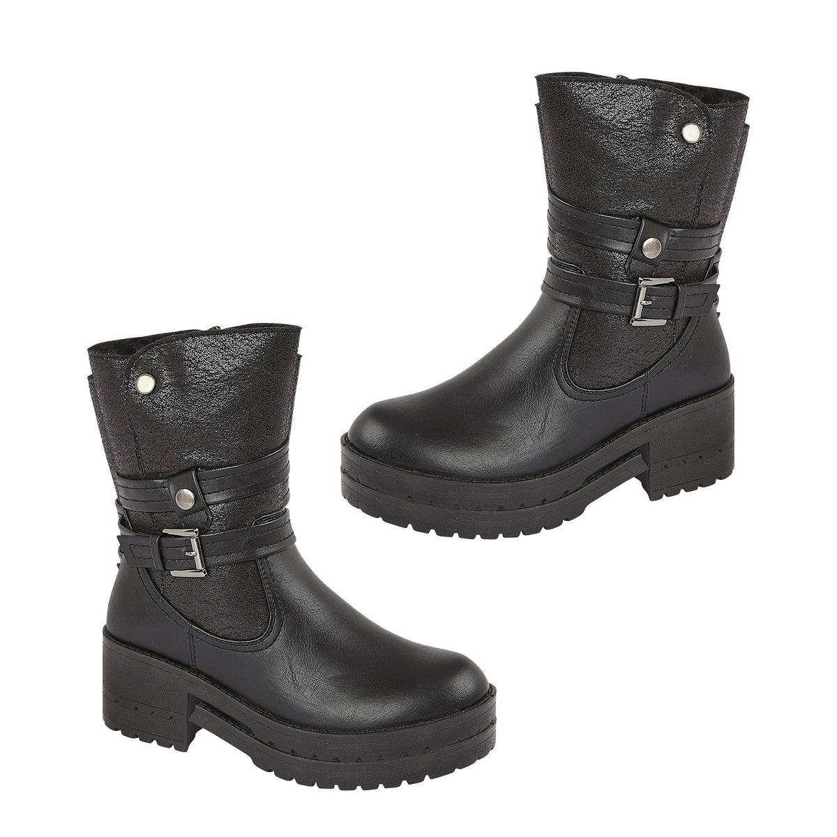 Emma Alice Faux Fur Lined Mid Calf Boots (Size 6) - Black V32513106 0