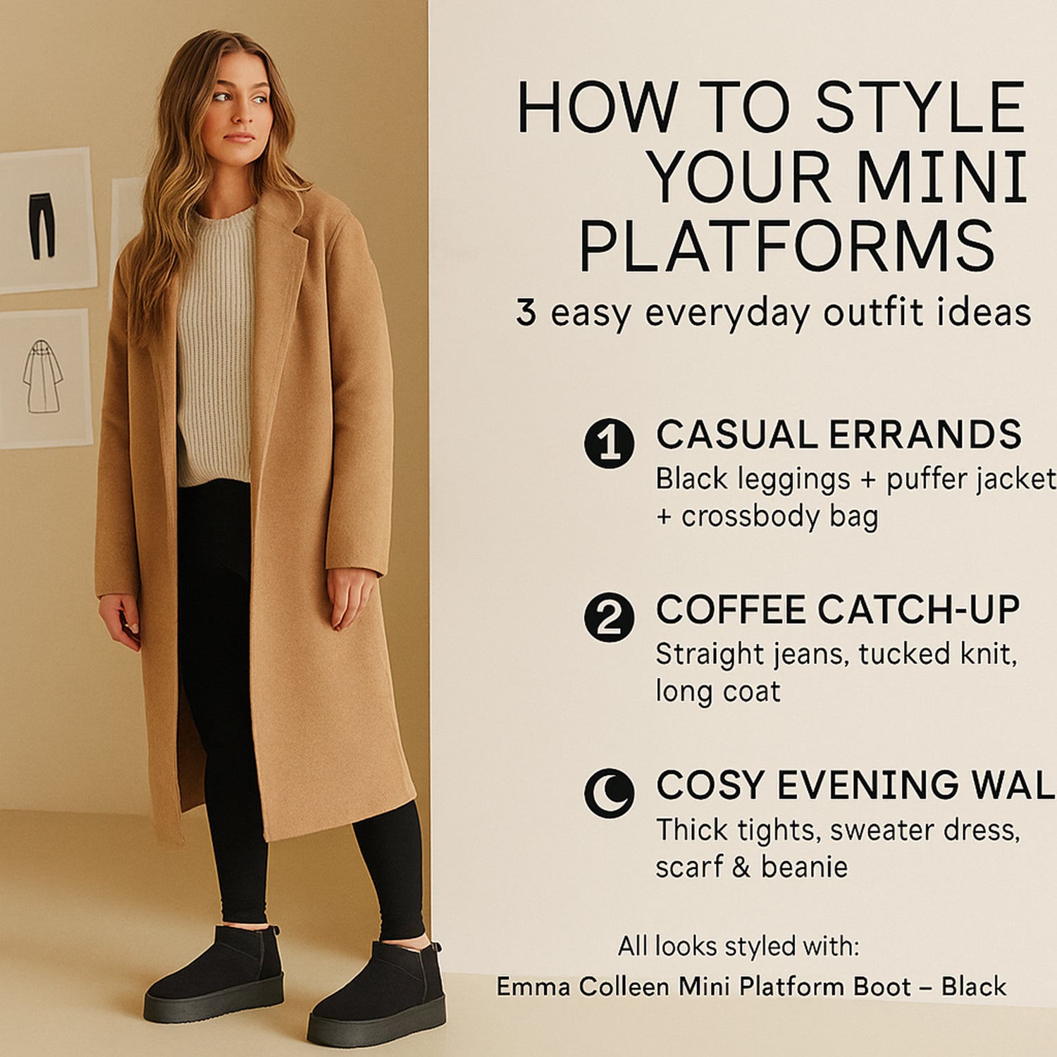Emma Colleen Mini Platform Boot with Fleece Lining V32524588 2