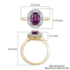 Luxuriant 10K Yellow Gold AAA Radiant Ember Garnet, Lab Grown Diamond GH, SI Main Stone With Side Stone Ring, Gold Wt.2.55 Gms  1.805  Ct._8284277_5