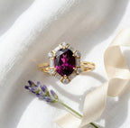 Luxuriant 10K Yellow Gold AAA Radiant Ember Garnet, Lab Grown Diamond GH, SI Main Stone With Side Stone Ring, Gold Wt.2.83 Gms  1.653  Ct._8284400_3