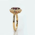 Luxuriant 10K Yellow Gold AAA Radiant Ember Garnet, Lab Grown Diamond GH, SI Main Stone With Side Stone Ring, Gold Wt.2.83 Gms  1.653  Ct._8284400_4