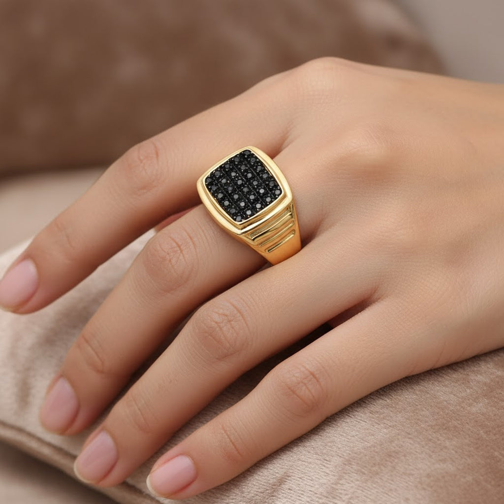 D'Joy Black Diamond Cluster Ring in 18K Vermeil Yellow Gold Plated Sterling Silver V32519960 3