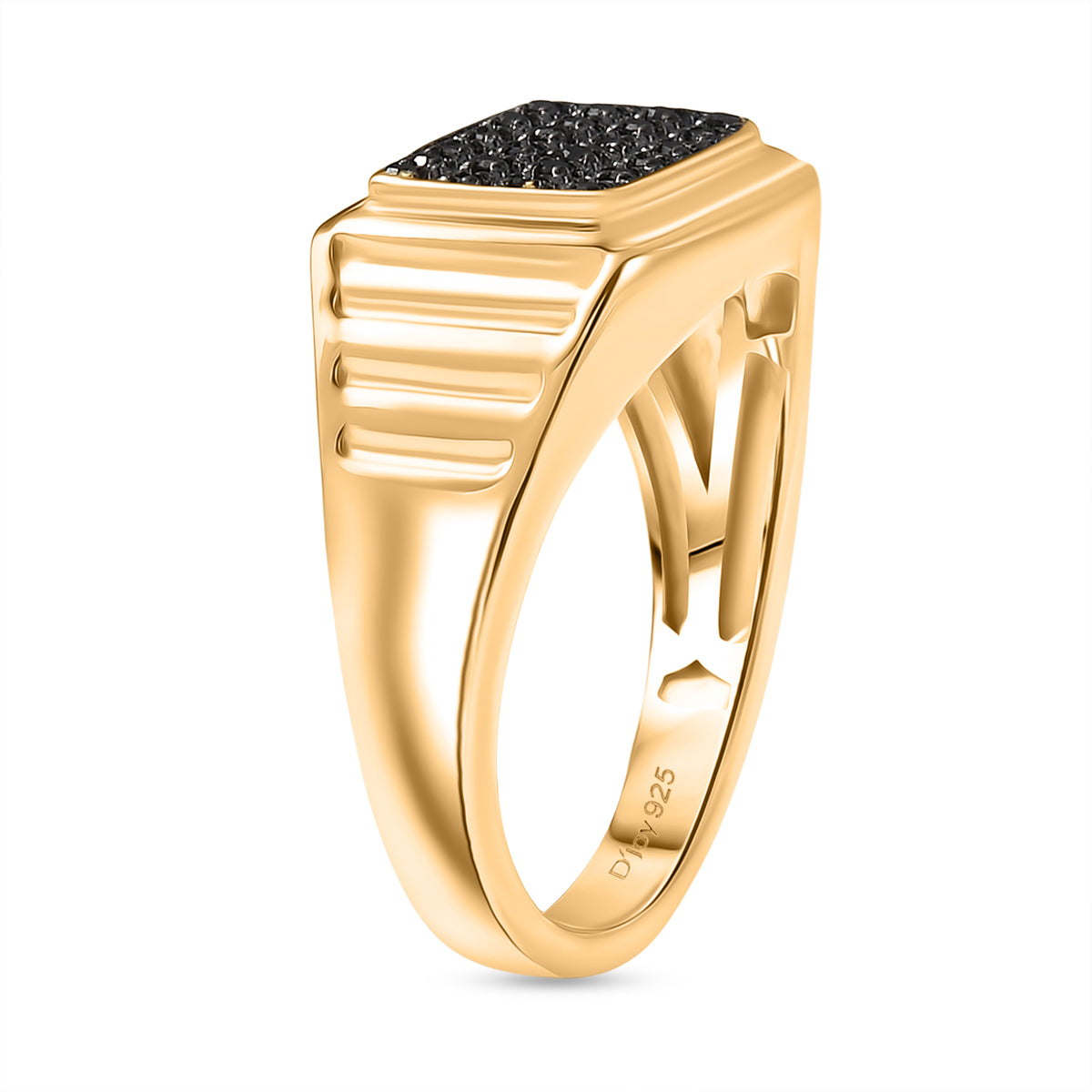 D'Joy Black Diamond Cluster Ring in 18K Vermeil Yellow Gold Plated Sterling Silver V32519960 4