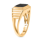 D'Joy Black Diamond Halo Ring in 18K Vermeil Yellow Gold Plated Sterling Silver, Silver Wt. 7.11 Gms._8284407_3