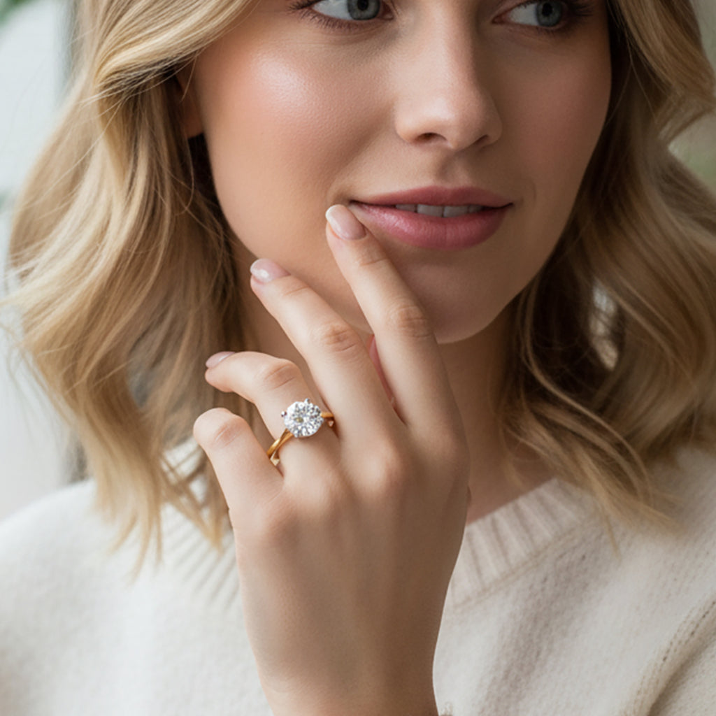 Luxuriant 14K Yellow Gold SGL Certified Lab Grown Diamond (VS/EF) Solitaire Ring 2.00 Ct._8284516_2
