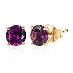 9K Yellow Gold Natural AAA Radiant Ember Garnet Solitaire Stud Push Post Earring 2.03 Ct._8284713