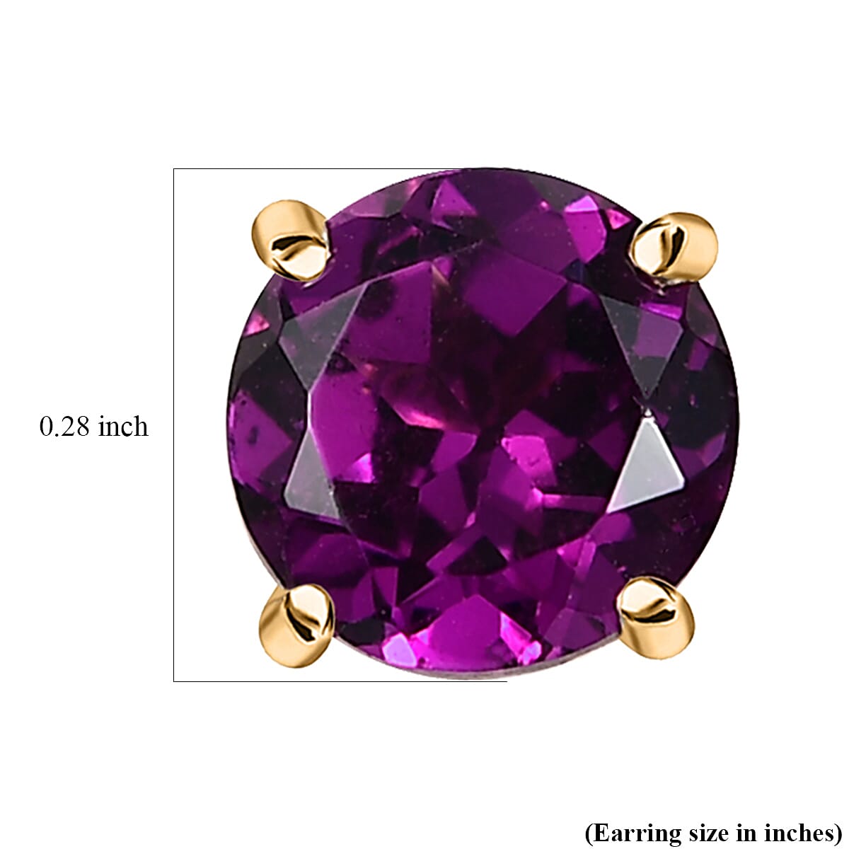 9K Yellow Gold Natural AAA Radiant Ember Garnet Solitaire Stud Push Post Earring 2.03 Ct. V32571074 6