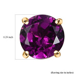 9K Yellow Gold Natural AAA Radiant Ember Garnet Solitaire Stud Push Post Earring 2.03 Ct._8284713_5