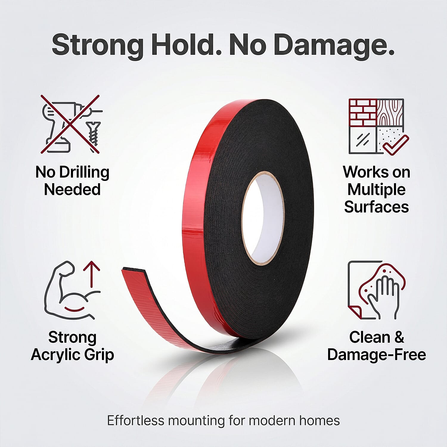 Gauder Double-Sided Acrylic Mounting Tape (10m x Pack of 2) - Red 8284856 2
