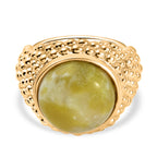 EverTrue Connemara Marble Dome Ring in Yellow Gold Tone 10.20 Ct._8285097
