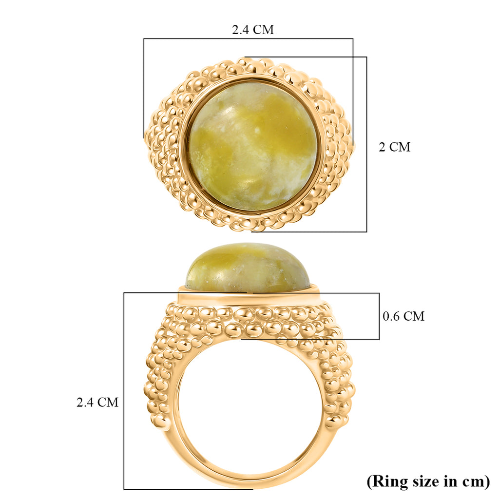 EverTrue Connemara Marble Dome Ring in Yellow Gold Tone 10.20 Ct._8285097_5
