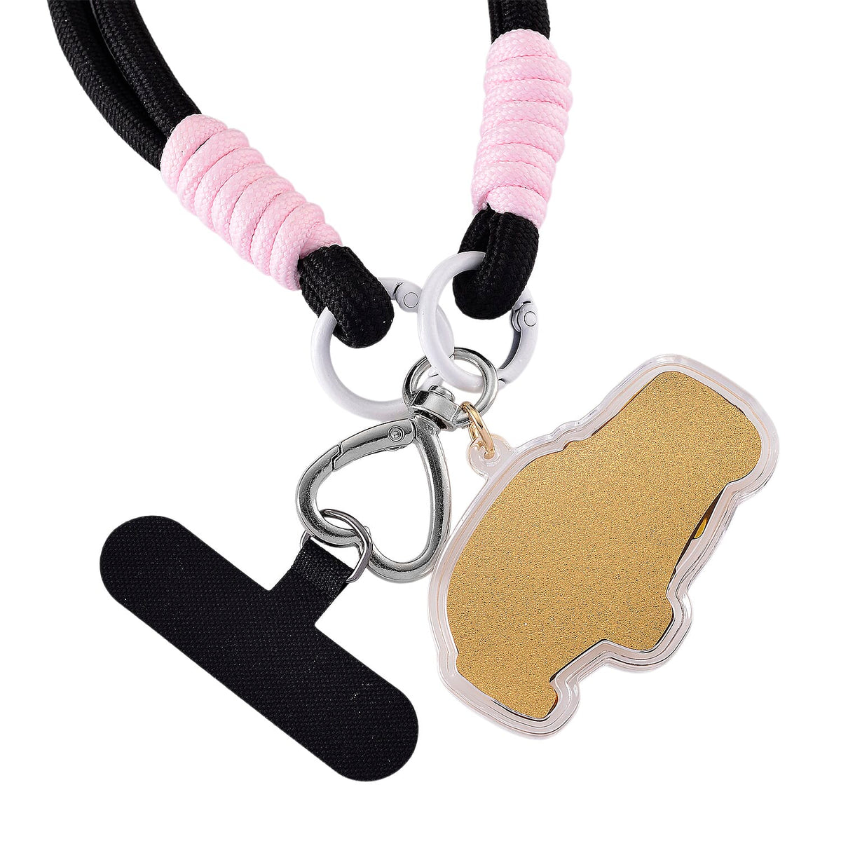 24K Yellow Gold Car Key Chain with Black and Pink Rope 8285297 5