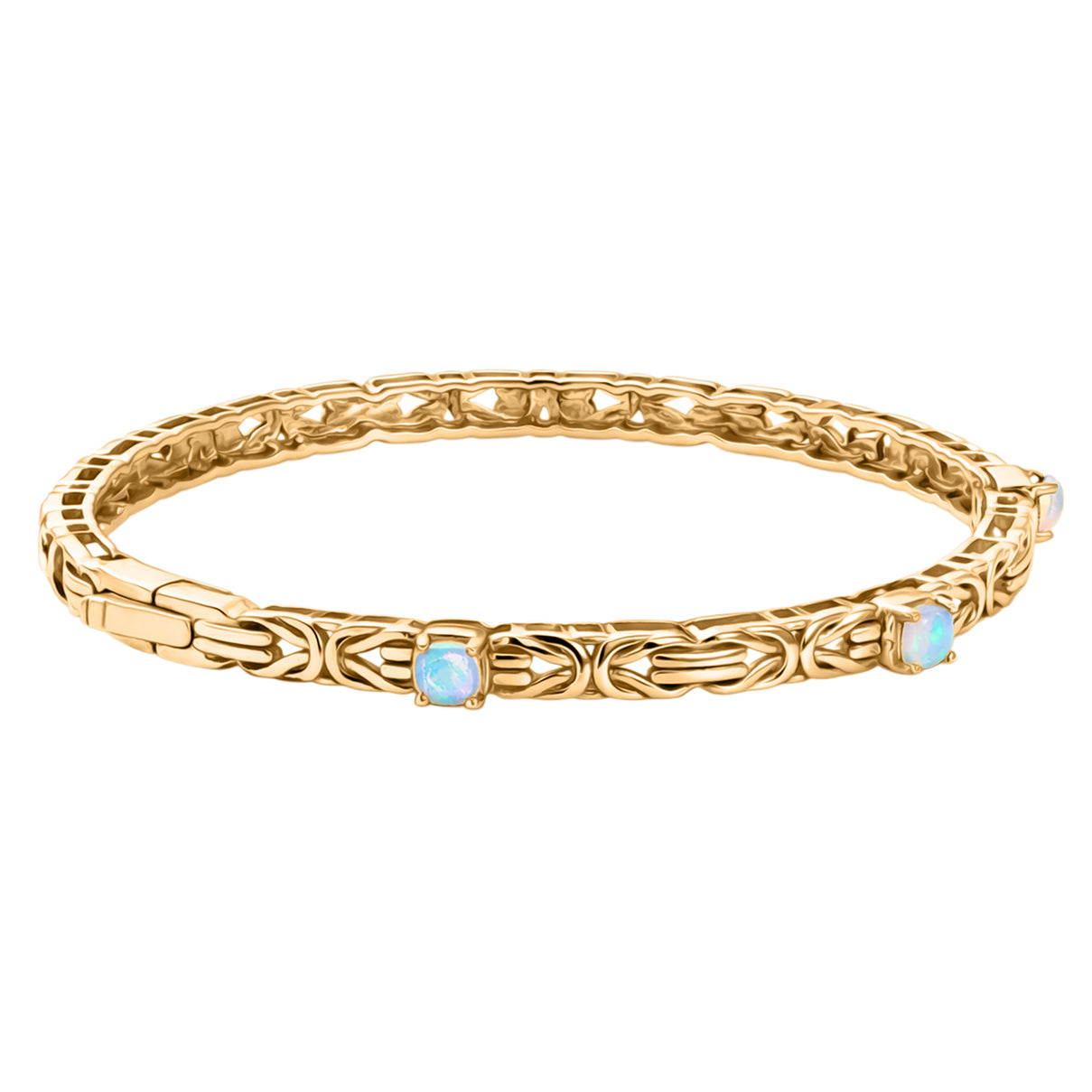 Byzantine Bangle Ethiopian Opal  (Size - 7.5) in Yellow Gold Tone 8285497 4