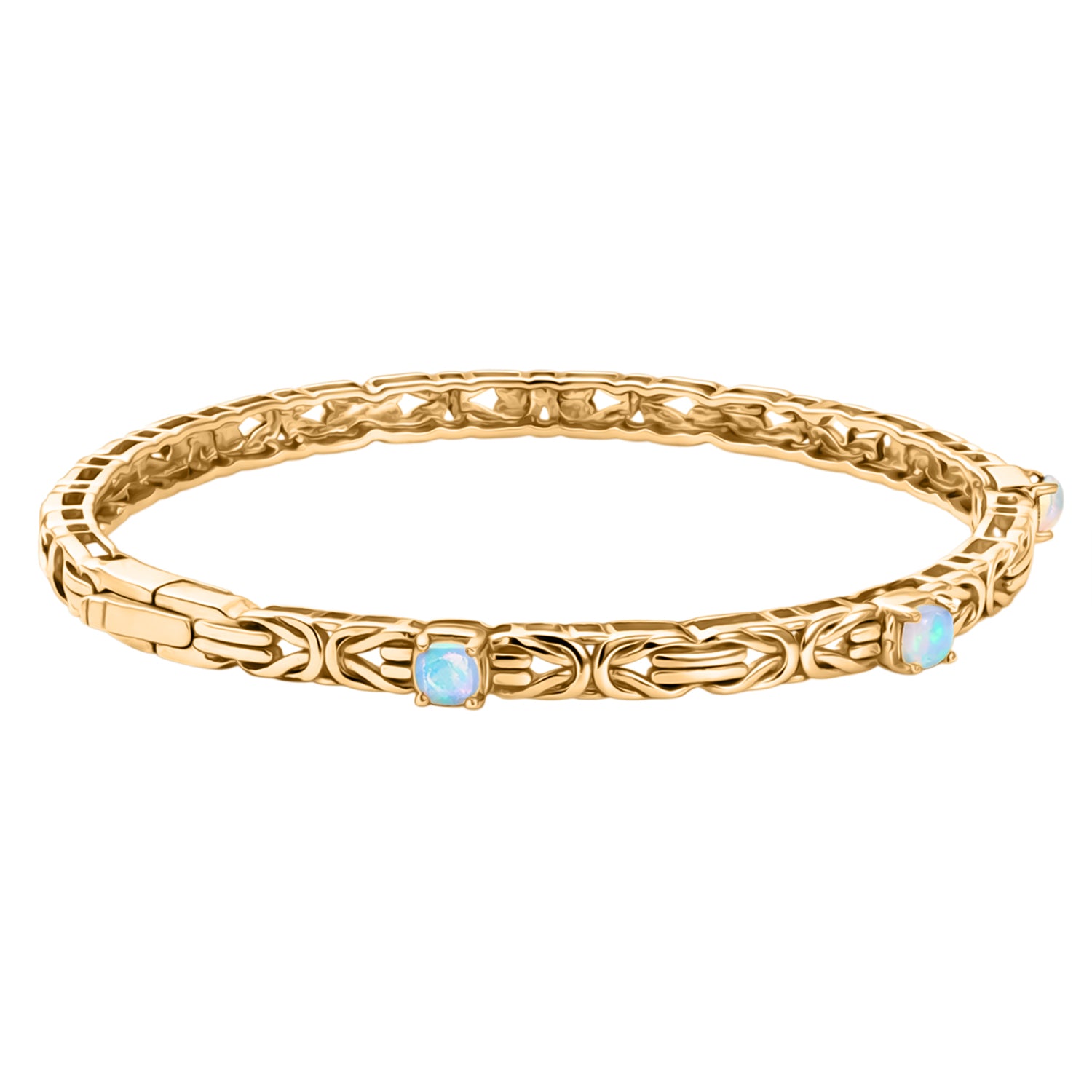 Byzantine Bangle Ethiopian Opal  (Size - 7.5) in Yellow Gold Tone 8285497 4