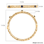Byzantine Bangle Masoala Blue Sapphire (Size-7.5) in Yellow Gold Tone