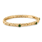Byzantine Bangle Masoala Blue Sapphire (Size-7.5) in Yellow Gold Tone