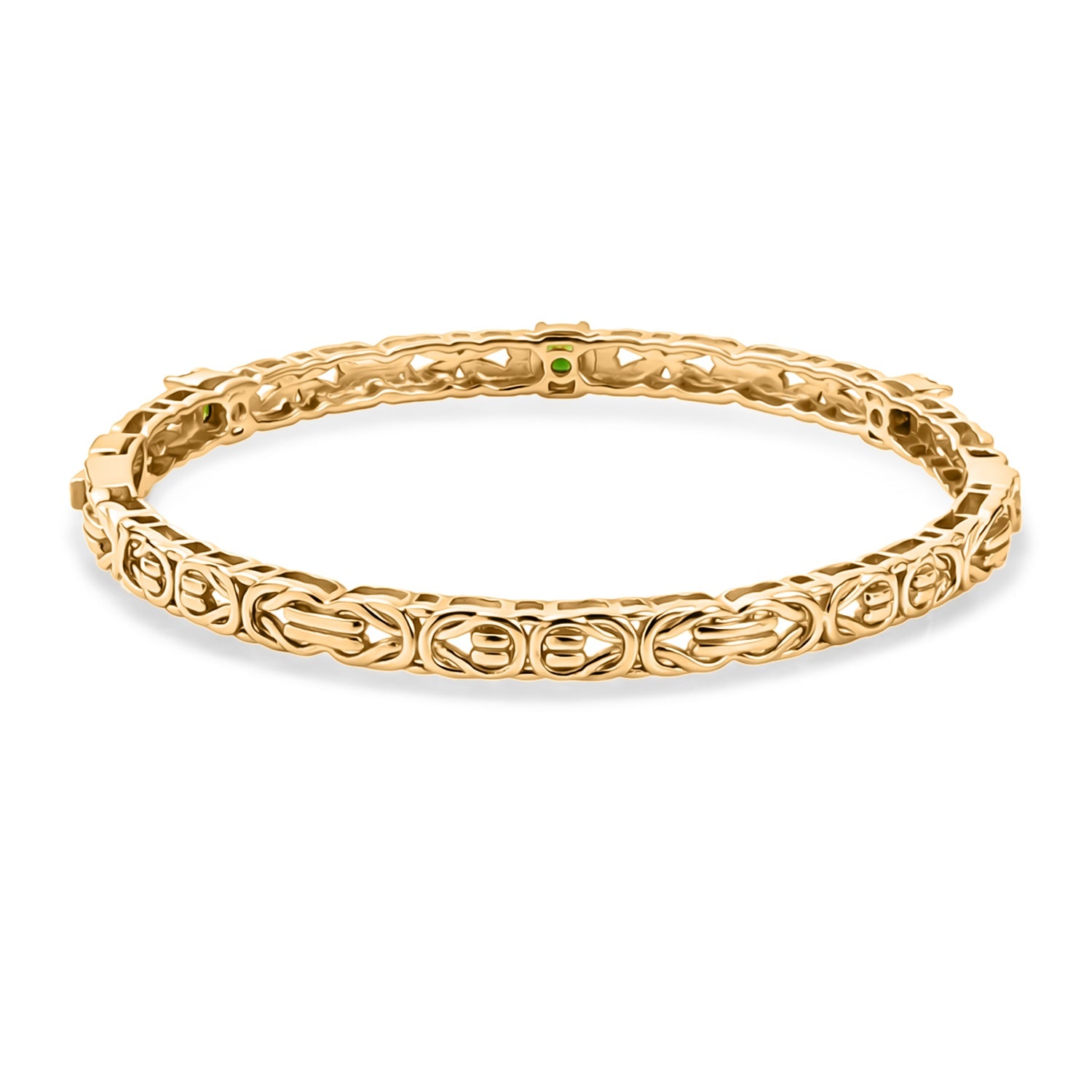Byzantine Bangle Natural Chrome Diopside  (Size-7.5) in Yellow Gold Tone V32354106 5