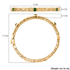 Byzantine Bangle Masoala Blue Sapphire (Size-7.5) in Yellow Gold Tone