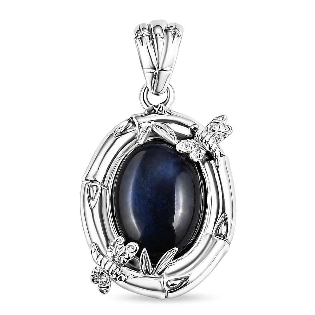 Royal Bali Collection - D'Joy Labradorite Sterling Silver Solitaire Pendant 13.00 Ct._8285770