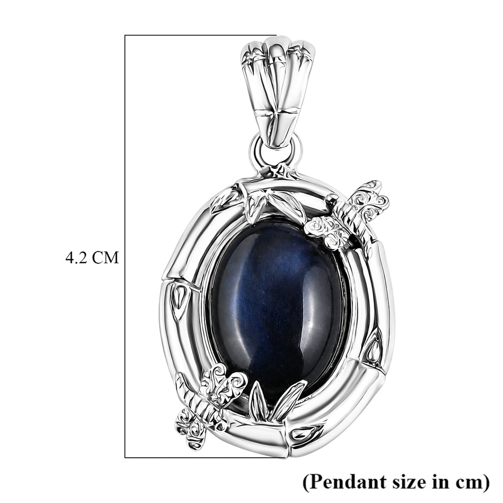 Royal Bali Collection - D'Joy Labradorite Sterling Silver Solitaire Pendant 13.00 Ct._8285770_5