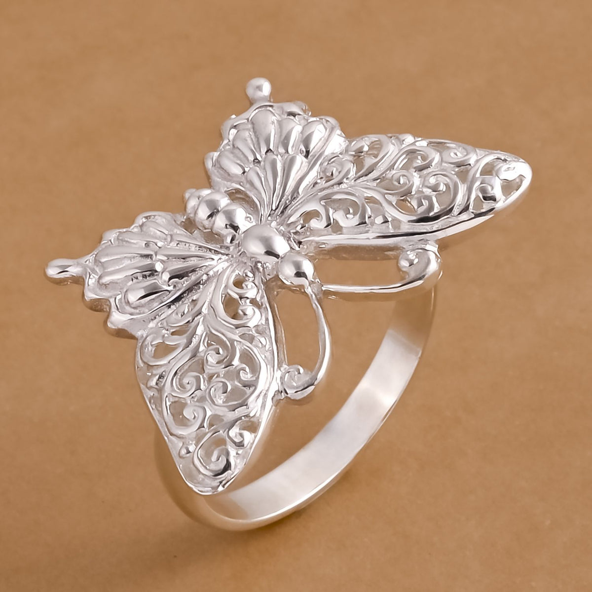 D'Joy Sterling Silver Butterfly Ring, Silver Wt. 5.60 Gms. V32607263 7