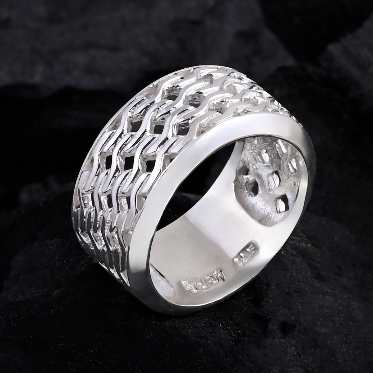 D'Joy Sterling Silver Band Ring, Silver Wt. 7.90 Gms. V32526234 2
