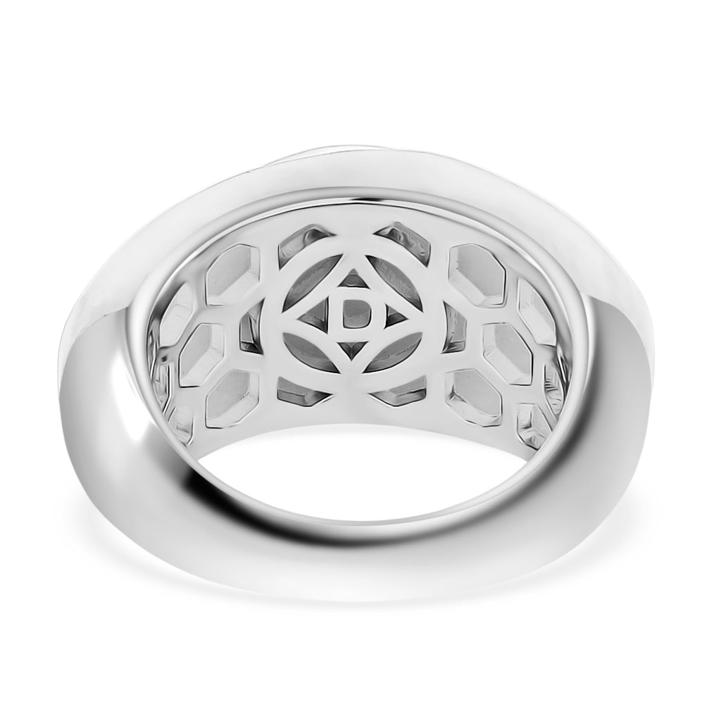 D'Joy Peridot, Natural White Jade & Moissanite Ring in Rhodium Overlay Sterling Silver 25.02 Ct, Silver Wt. 4.75 Gms._8286001_4