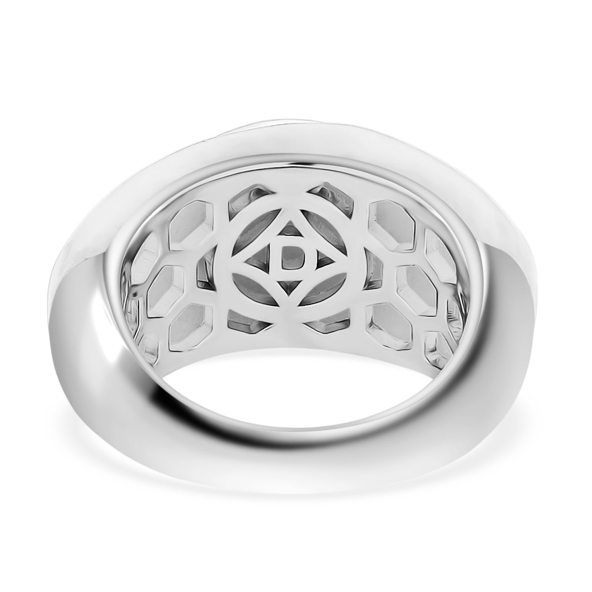 D'Joy Peridot, Natural White Jade &amp; Moissanite Ring in Rhodium Overlay Sterling Silver 25.02 Ct, Silver Wt. 4.75 Gms. 8286001 4