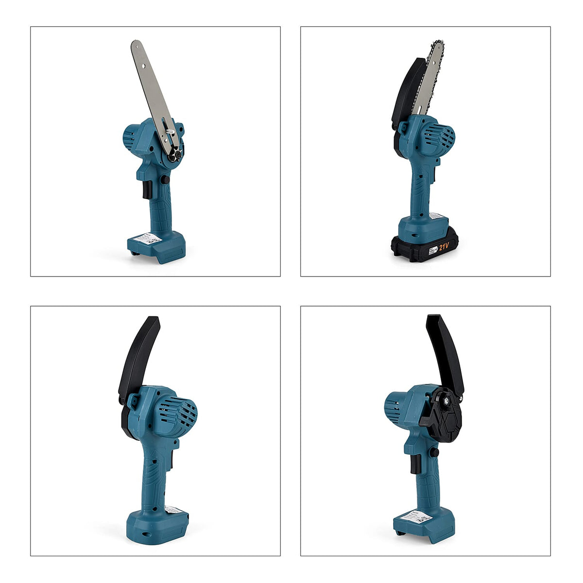 Livmore Handheld Cordless Chainsaw, 2x Batteries, 2x 6-Inch Chains - 20,000 Rpm Motor And 180W Power - Teal 8286077 8