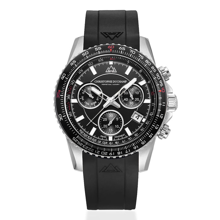 Men's Christophe Duchamp Velocitie V2 Black Chronograph Swiss Watch 8286155 1
