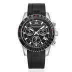 Christophe Duchamp Velocite V2 Swiss Z60 Chronograph 10ATM Mens Watch with Black Dial and Silicone Strap