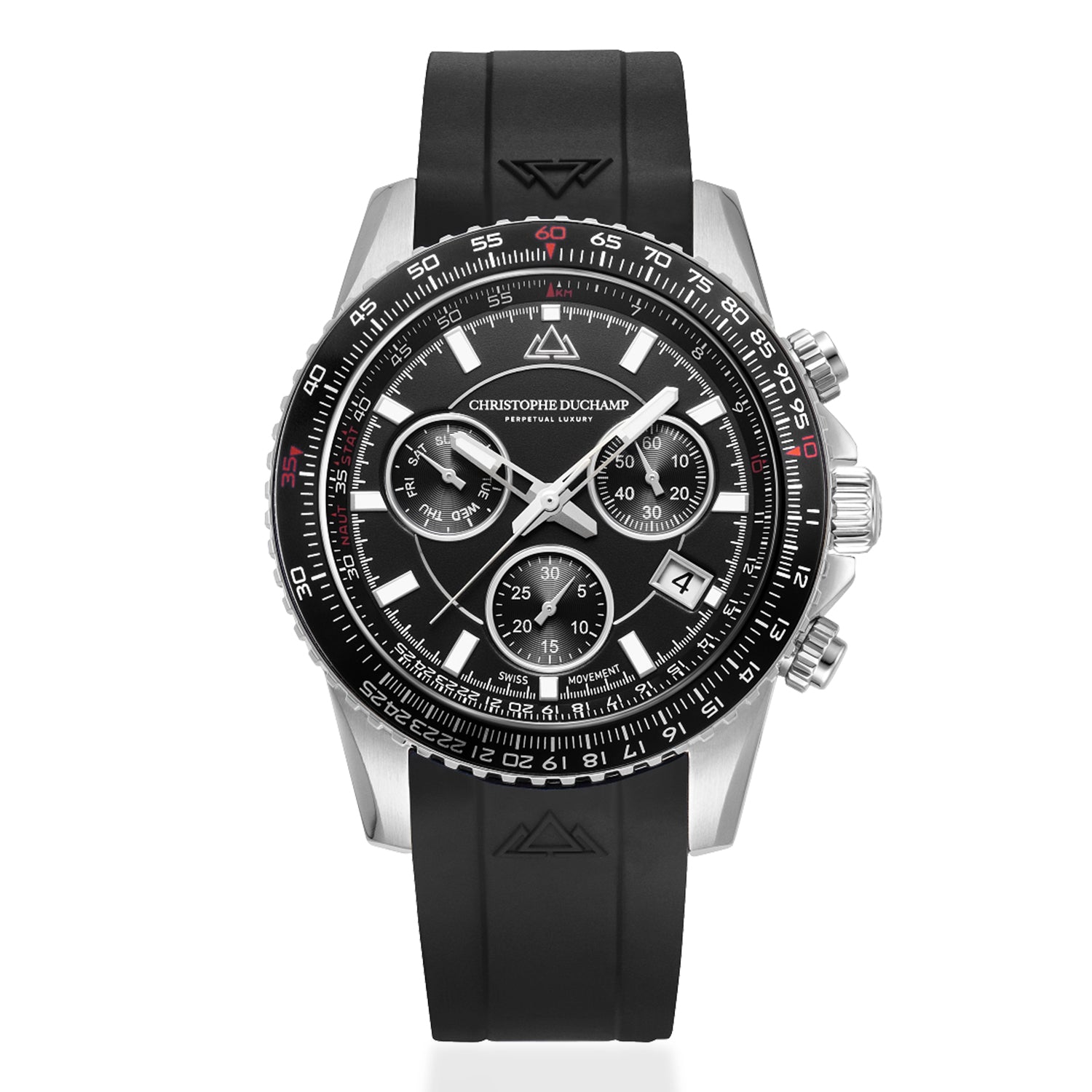 Men's Christophe Duchamp Velocitie V2 Black Chronograph Swiss Watch 8286155 2