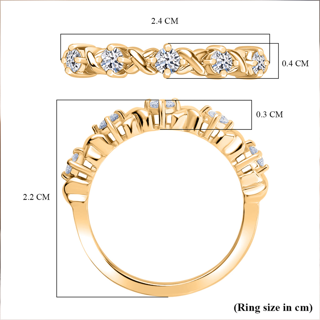 Luxuriant - Lab Grown Diamond (SI/G-H) Half Eternity Band Ring in 18K Vermeil Yellow Gold Plated Sterling Silver 0.40 Ct._8286251_6