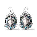 D'Joy Ox Bone, Fissure Filled Ruby, Abalone Shell, Turquoise Earring Sterling Silver, Silver Wt.21 Gms  32.860  Ct._8286322