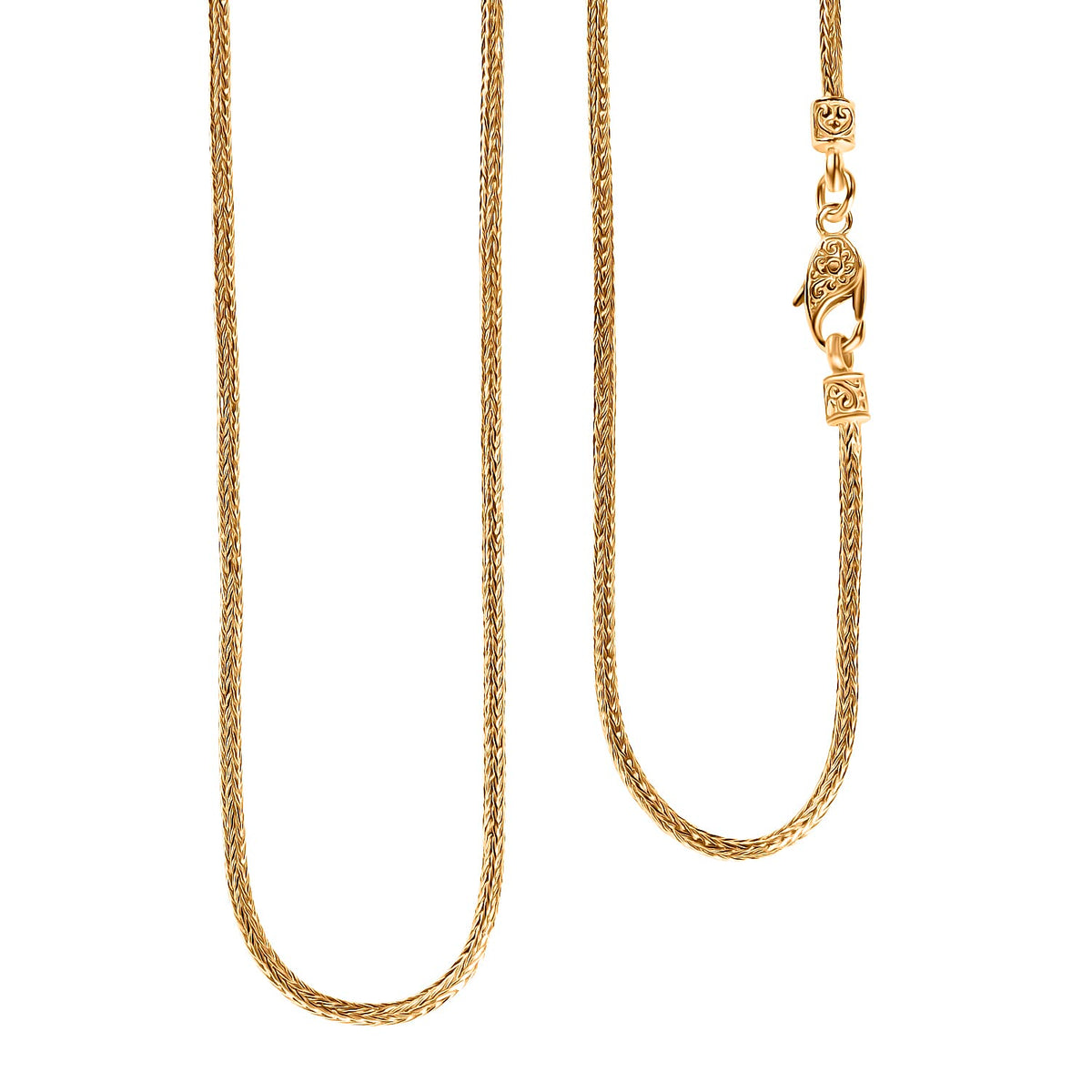 22K Vermeil Yellow Gold Plating Tulang Naga Necklace (Size 18) in Sterling Silver, Silver Wt. 10.83 Gms. 8286516 0